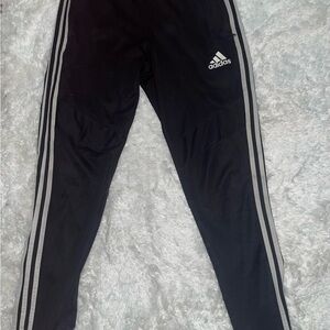 Adidas Black Joggers with White Stripes